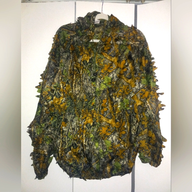 Pellor Outdoor Camo Ghillie Leafy Ghille Suit Hooded Jacket Hunting